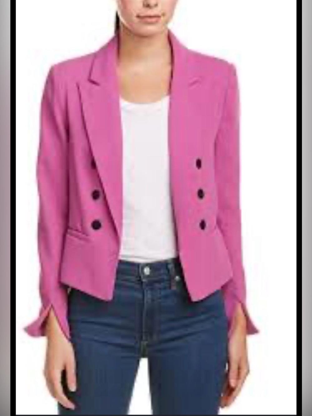 Romeo & Juliet Couture Fuchsia Double-Breasted Blazer Jacket